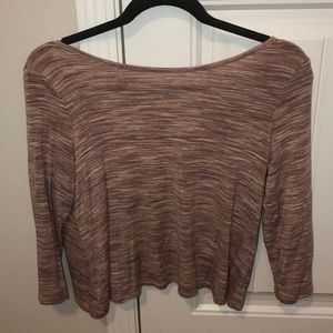 Open Back, three-quarter sleeve crop top